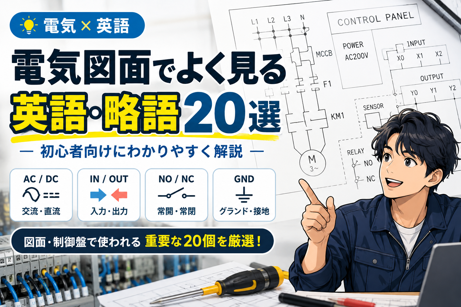 電気図面でよく見る英語・略語20選